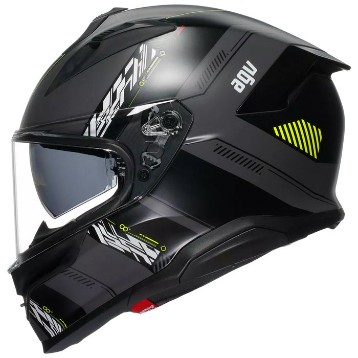 **AGV K7 Adult Road Helmet -  Matt Grey/Flo_Yellow