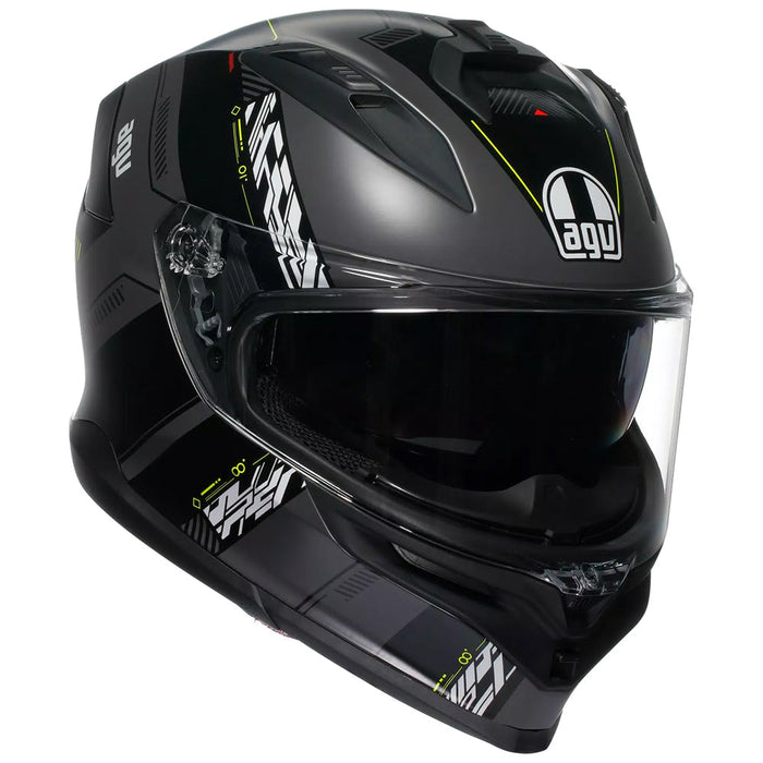 **AGV K7 Adult Road Helmet -  Matt Grey/Flo_Yellow