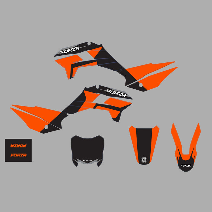 FORZA Aftermarket KRZ Style Plastic & Graphic Kit 2025 - Orange Black