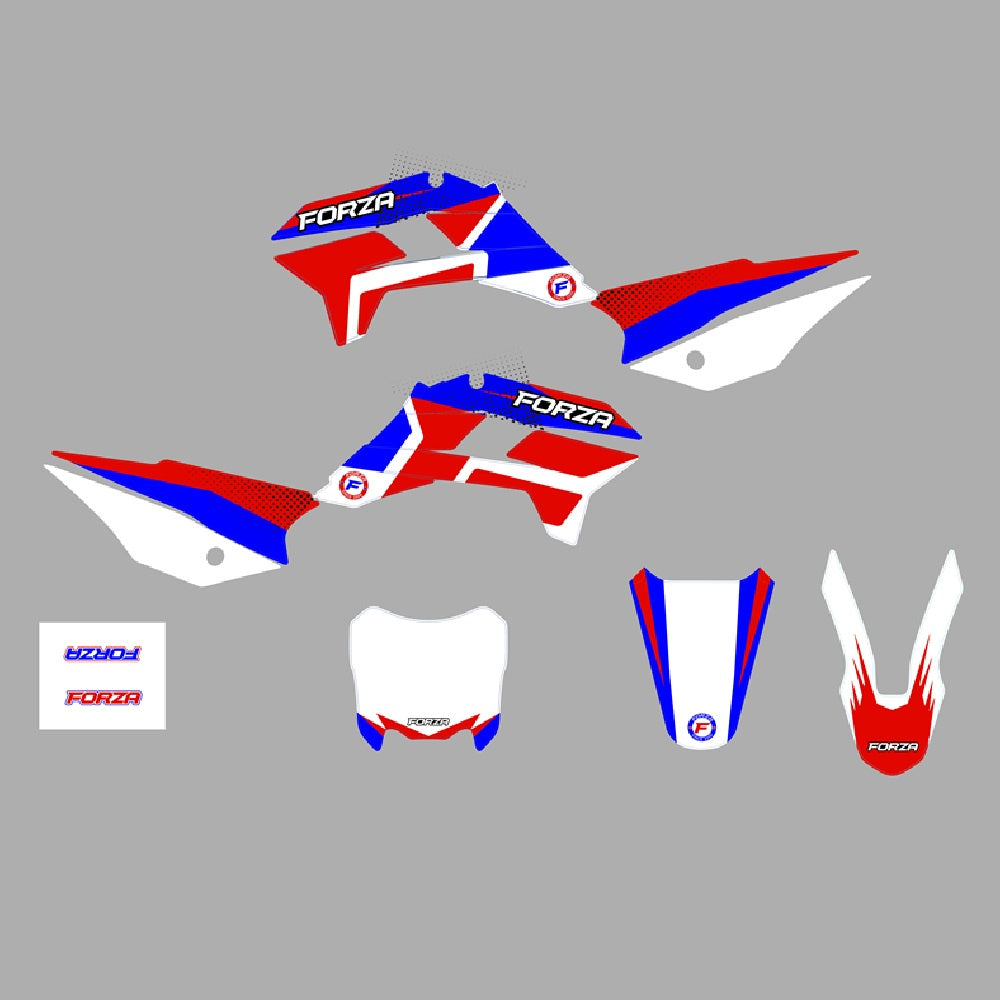 FORZA Aftermarket KRZ Style Plastic & Graphic Kit 2025 Blue Red Editio
