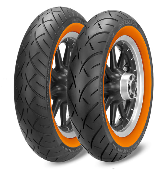 **Metzeler ME888 16 inch ORANGE WALL Rear Road Tyre - Custom Touring (high mileage)