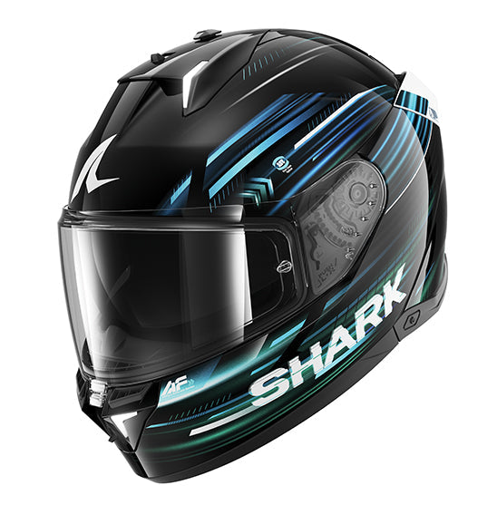 **SHARK SKWAL i3 Light-Blur Full Face Road Helmet - Black/Blue/Green