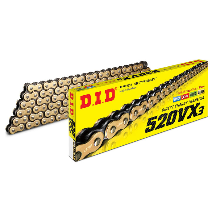 **DID 520VX3 Pro Street - X-Ring Chain - 520 x 118L(Gold)