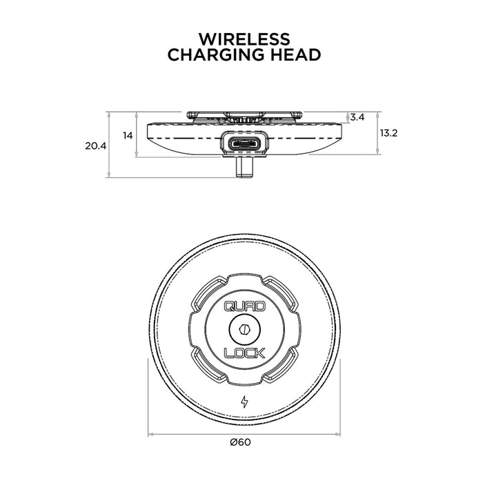 QUAD LOCK Car/Home/Office - Wireless Charging Head Car/Desk