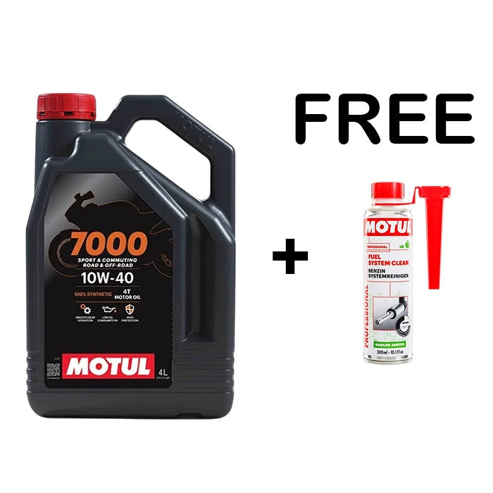 MOTUL 7000 Fully Synthetic 4T 10W40 4L + FREE W/S FUEL SYSTEM CLEAN AUTO 300
