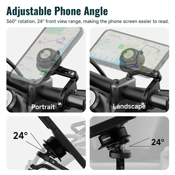 OUTPLORER Quick Launch Mirror Stem Mount (motorcycle)