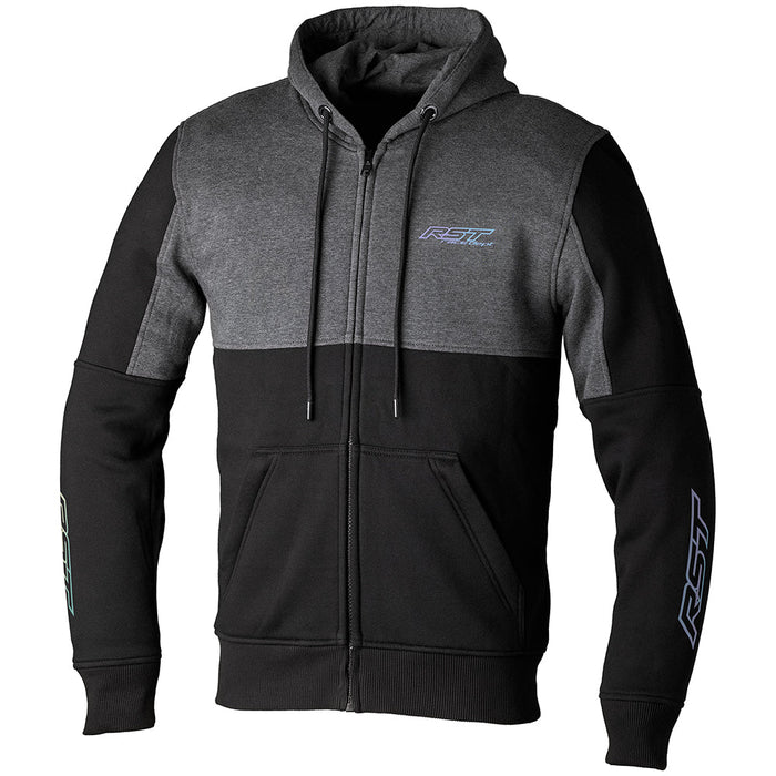 RST TEAM ZIP THROUGH CE TEXTILE HOODIE - Black