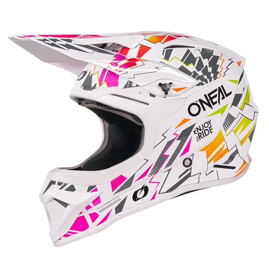O'Neal 2027 1SRS STIXX Youth MX Helmet - White/Multi