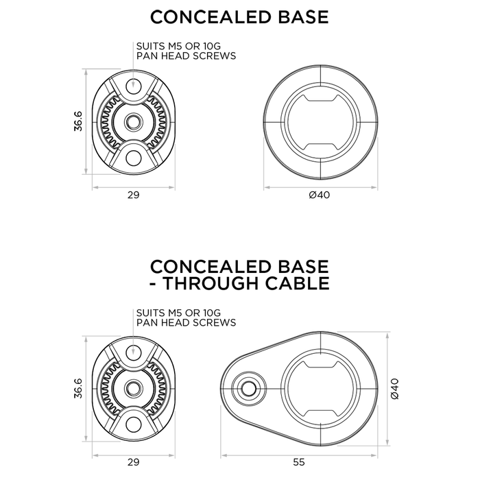 **QUAD LOCK 360 Base -  Concealed Small