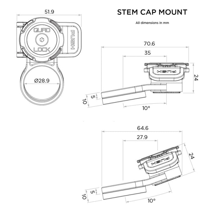 **QUAD LOCK Bicycle Stem Cap Mount