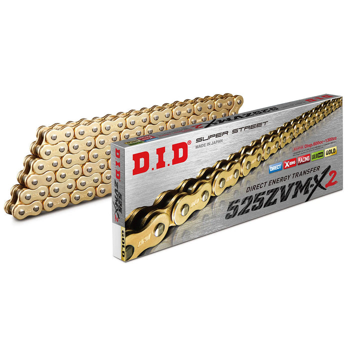 **DID 525ZVM-X2 Super Street - X-Ring Chain - 525Z x 120L(Gold)