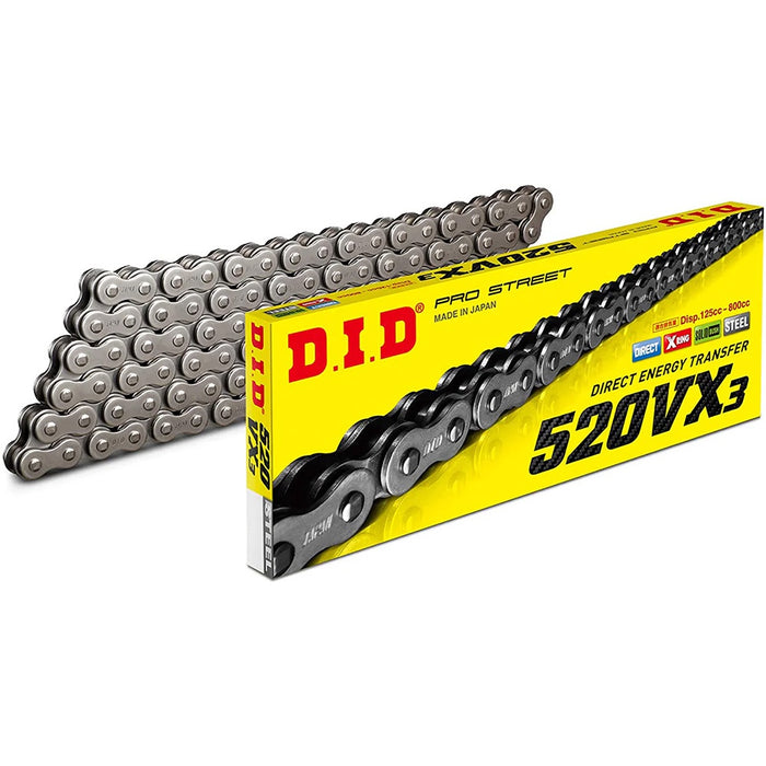 DID 520VX3 Pro Street X-Ring Chain (Made in Japan) - 118L