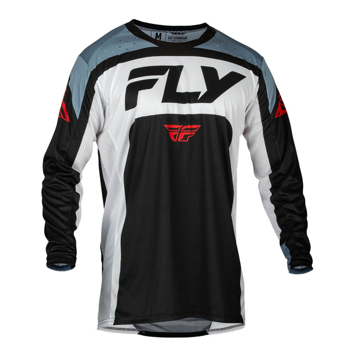 FLY Racing Lite Adult MX Jersey - Black / White / Denim Grey
