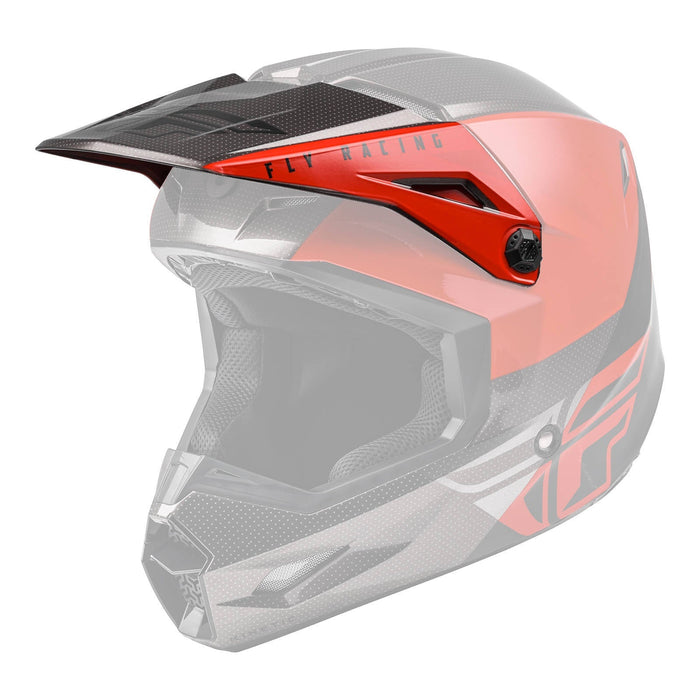 FLY Racing 21 Kinetic Straight Edge Adult MX Helmet Peak Red/Black/Grey