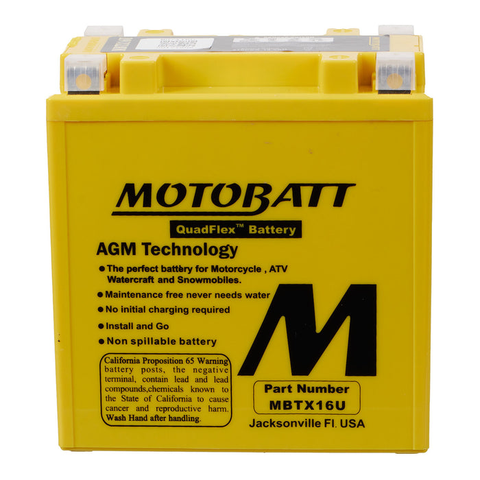 MOTOBATT Quadflex AGM Motocycle Battery - MBTX16U