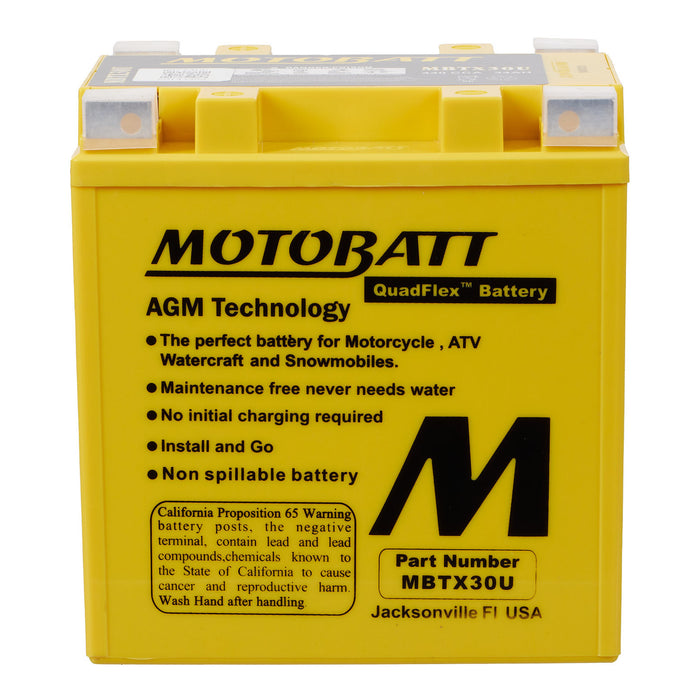 **MOTOBATT Quadflex AGM Motocycle Battery - MBTX30U