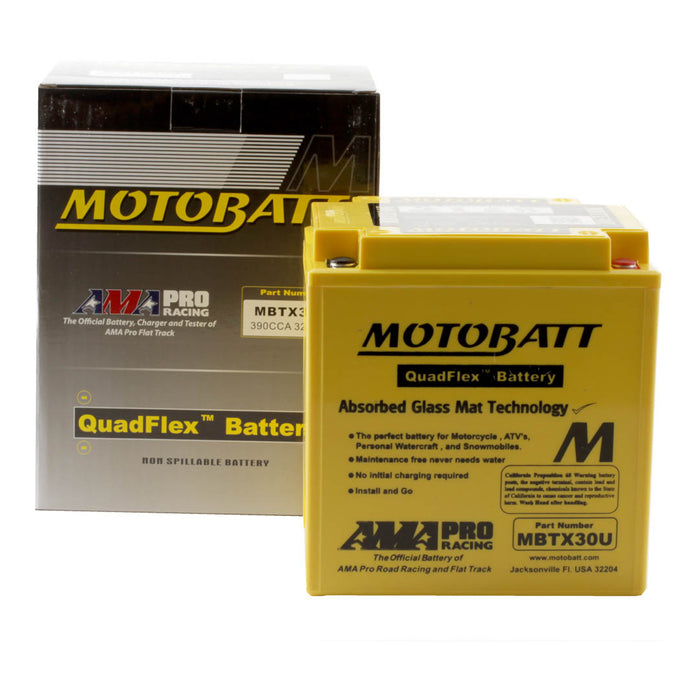 **MOTOBATT Quadflex AGM Motocycle Battery - MBTX30U