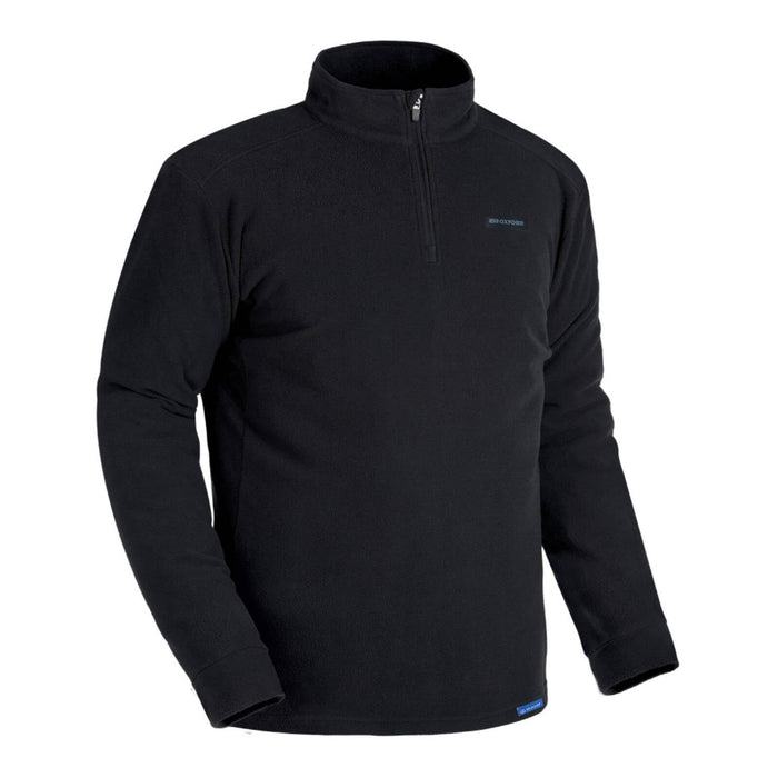 **Oxford Mens Micro Fleece 1/2 Neck Top Black