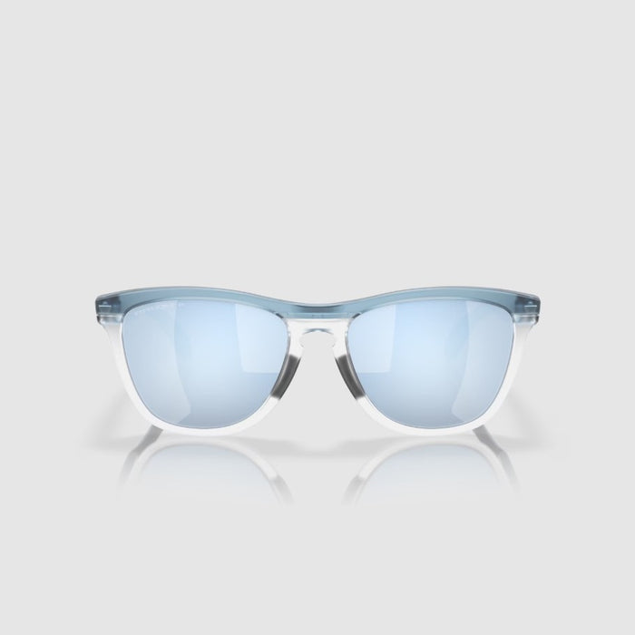 Oakely Frogskins Range (Low Bridge Fit) Sunglasses - Transparent Stonewash w PRIZM Deep Water Lens