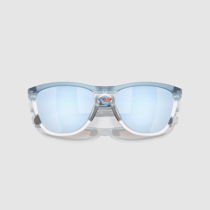 Oakely Frogskins Range (Low Bridge Fit) Sunglasses - Transparent Stonewash w PRIZM Deep Water Lens
