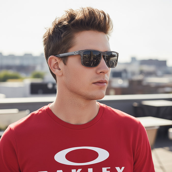 Oakley Holbrook Sunglasses - Mix Woodgrain Frame w PRIZM Black Lens