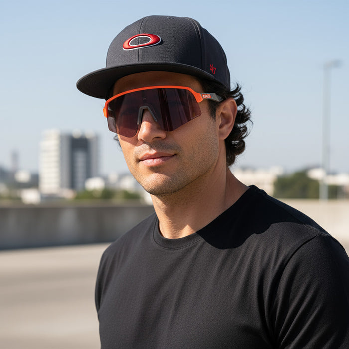 **Oakley Sutro Lite Sweep Sunglasses -Matt Neon Orange w PRIZM Road Black Lens