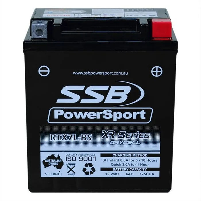 SSB Motorcycle And Powersports Battery - RTX7L-BS (YTX7L-BS)