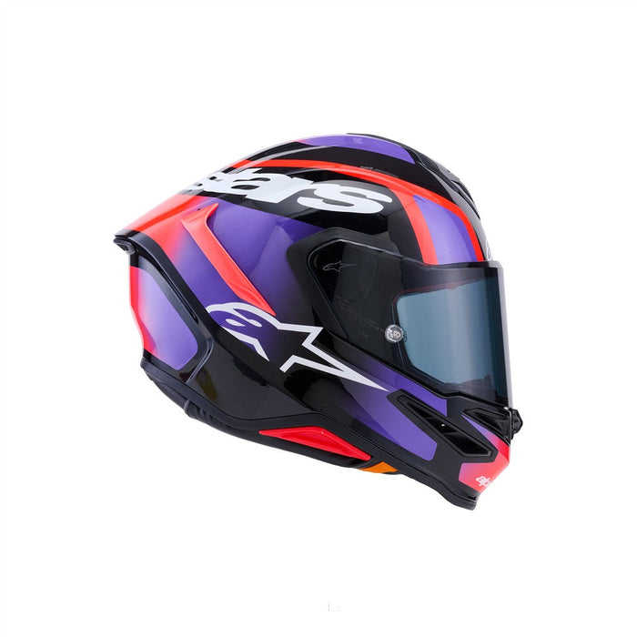 **ALPINESTARS Supertech R7 Lumen Adult Road Helmet - Black/Purple/Fluoro Red/Gloss White