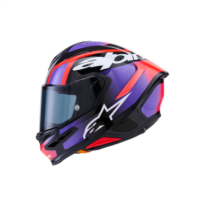 **ALPINESTARS Supertech R7 Lumen Adult Road Helmet - Black/Purple/Fluoro Red/Gloss White