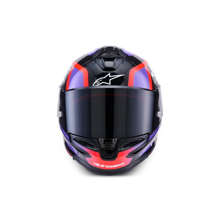 **ALPINESTARS Supertech R7 Lumen Adult Road Helmet - Black/Purple/Fluoro Red/Gloss White