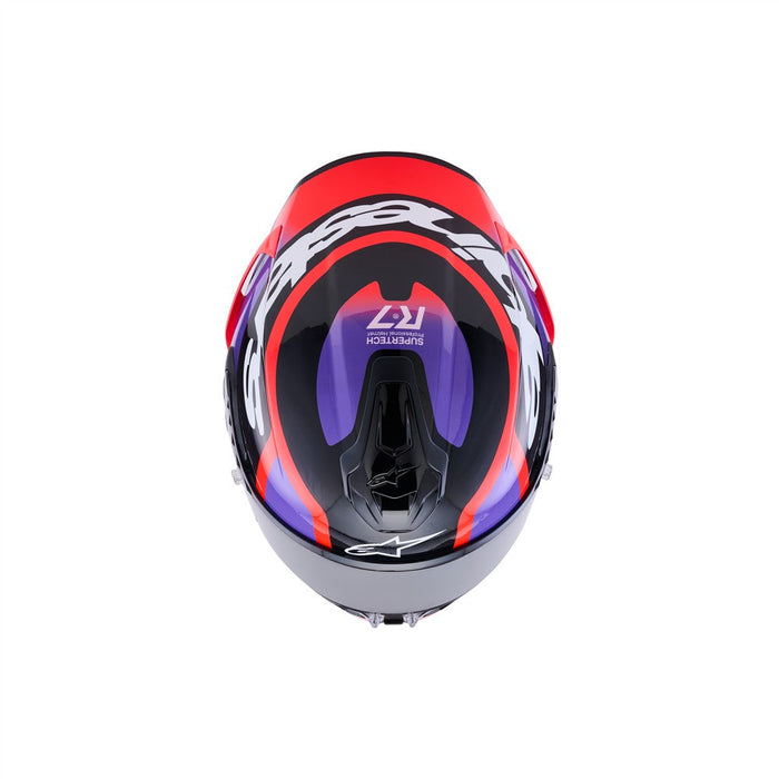 **ALPINESTARS Supertech R7 Lumen Adult Road Helmet - Black/Purple/Fluoro Red/Gloss White