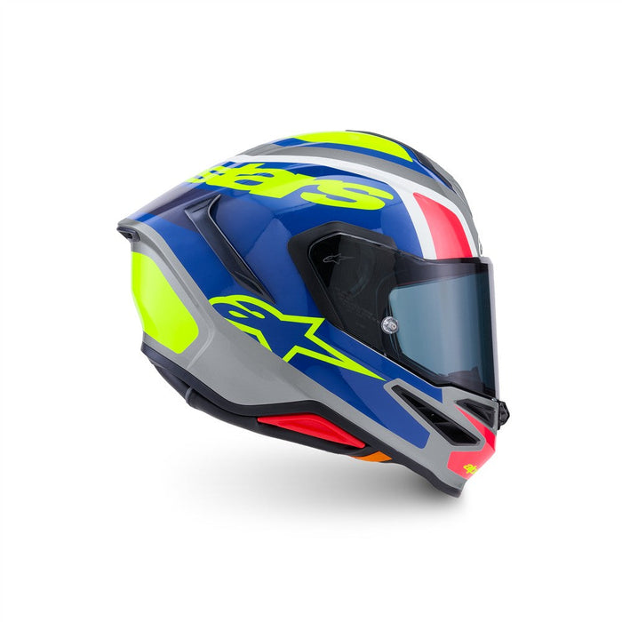 **ALPINESTARS Supertech R7 Lumen Adult Road Helmet - Silver/Blue/Pink/Fluoro Yellow