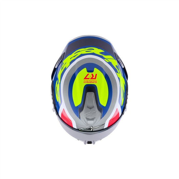 **ALPINESTARS Supertech R7 Lumen Adult Road Helmet - Silver/Blue/Pink/Fluoro Yellow