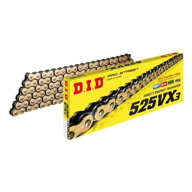 **DID 525VX3 Pro Street - X-Ring Chain - 525 x 122L(Gold)
