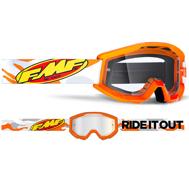 FMF PowerCore Adult Goggle with Assault Grey - Clear Lens