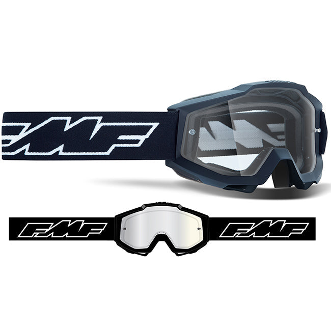 FMF POWERBOMB Youth MX Goggles with Clear Lens - Rocket Black