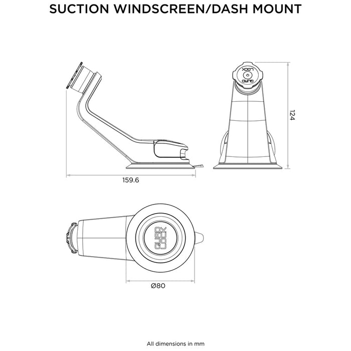 **QUAD LOCK  Car Suction Windscreen/Dash Mount (V6)
