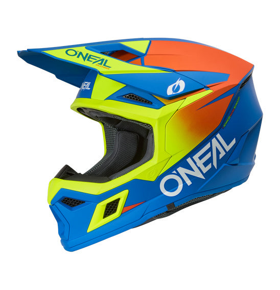 O'Neal 2027 3SRS SOLID Adult MX Helmet - Blue/Neon Yellow
