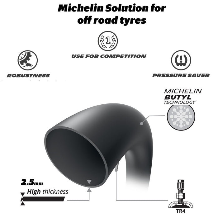 MICHELIN 19 inch Rear Inner Tube - Heavy Duty (2.5mm)