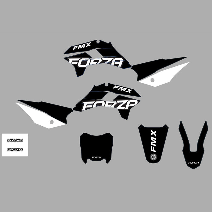 FORZA Aftermarket KRZ Style Plastic & Graphic Kit 2025 - Black White