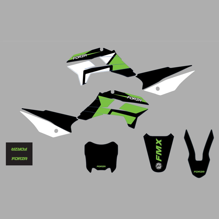 FORZA Aftermarket KRZ Style Plastic & Graphic Kit 2025 - Green Black
