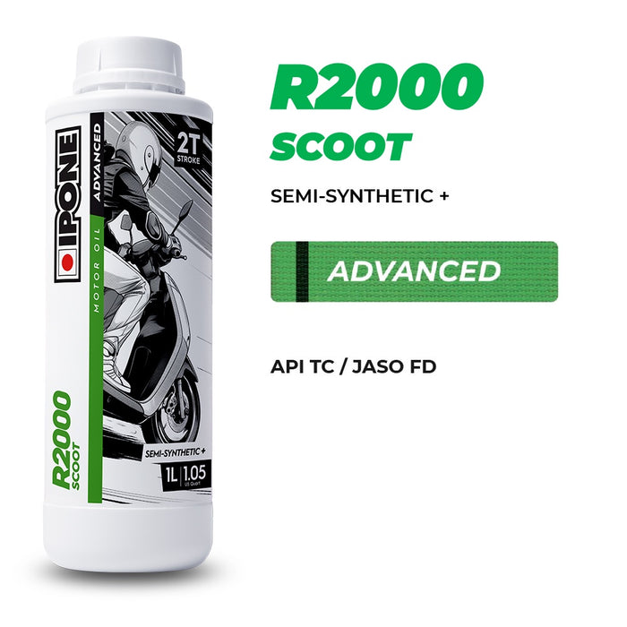 IPONE 2T R2000 Scooter Semi Synthetic Oil Scented 1L, Made in France