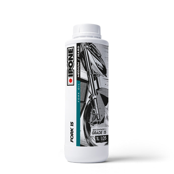**IPONE Fork Oil Semi Synthetic Plus 15w -Medium/Hard 1L, Made in France