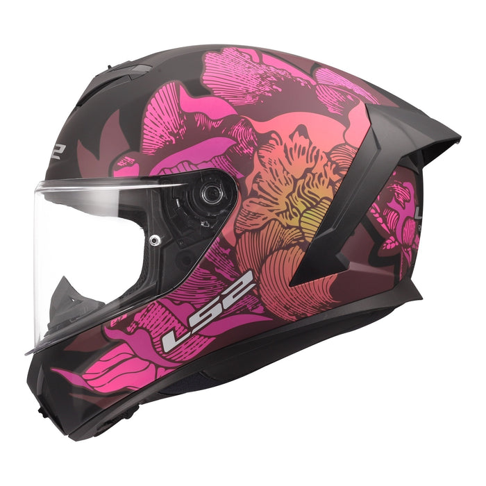 LS2 FF820 Rapid III Popppies Road Helmet - Black/Pink