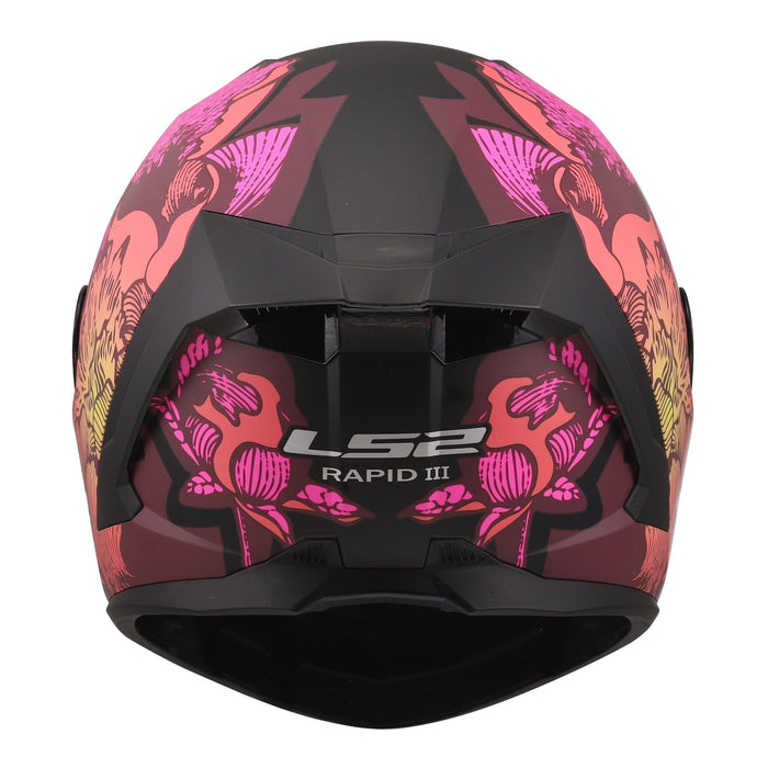 LS2 FF820 Rapid III Popppies Road Helmet - Black/Pink