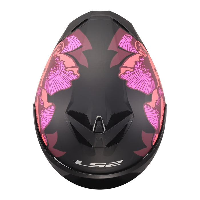 LS2 FF820 Rapid III Popppies Road Helmet - Black/Pink