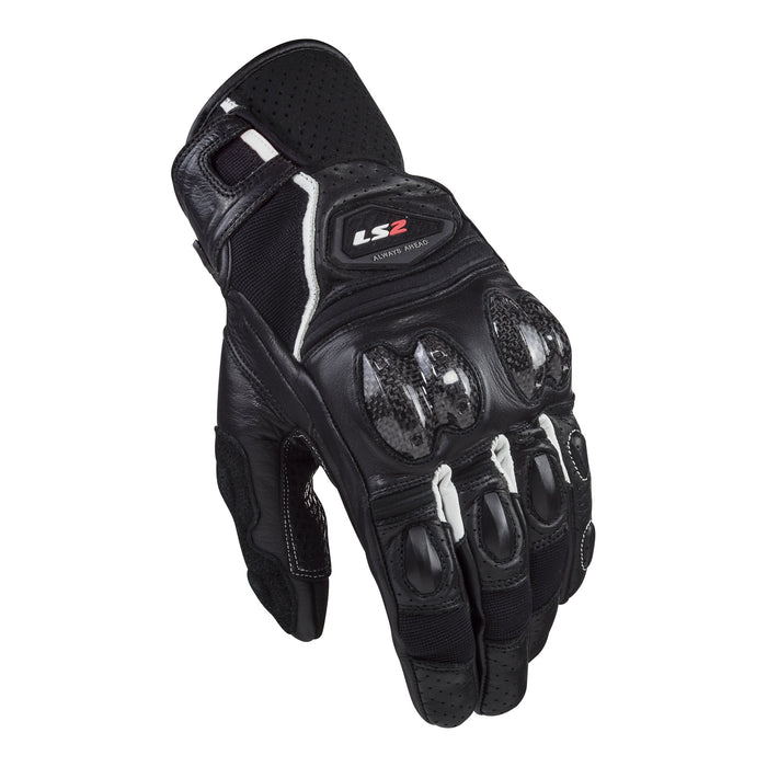 LS2 Spark 2 Leather Men's Glove - Black / White