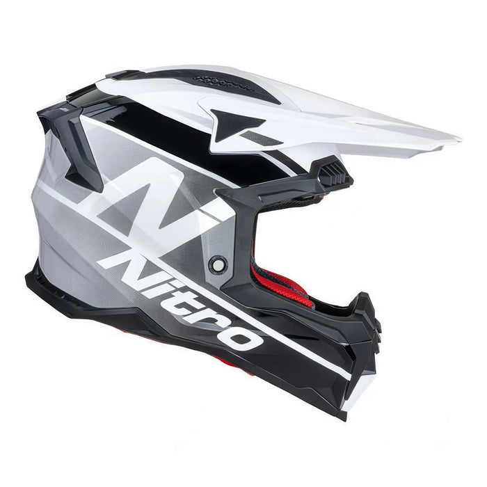 NITRO 710 Onyx Adult MX Helmet  - White/Gun/Black