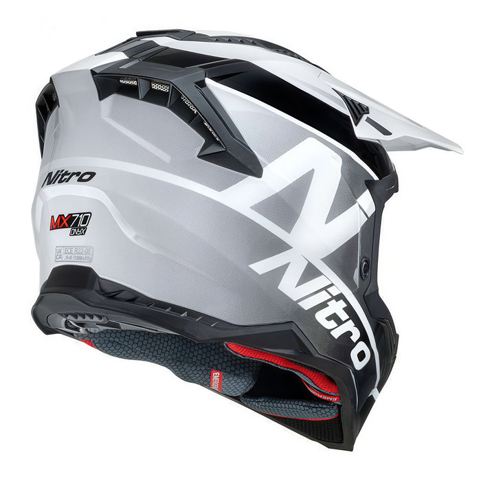 NITRO 710 Onyx Adult MX Helmet  - White/Gun/Black
