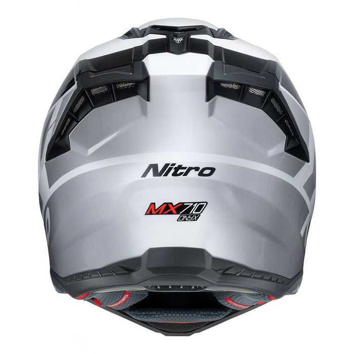 NITRO 710 Onyx Adult MX Helmet  - White/Gun/Black